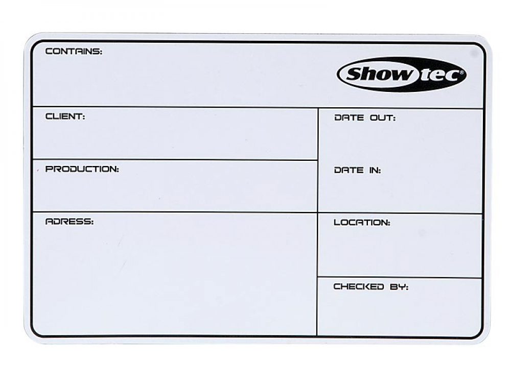 Showtec Flightcase Label